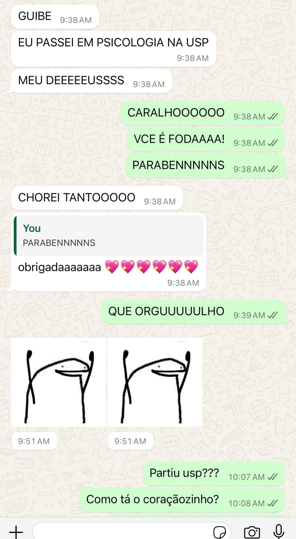 Aluna aprovada em Psicologia na USP