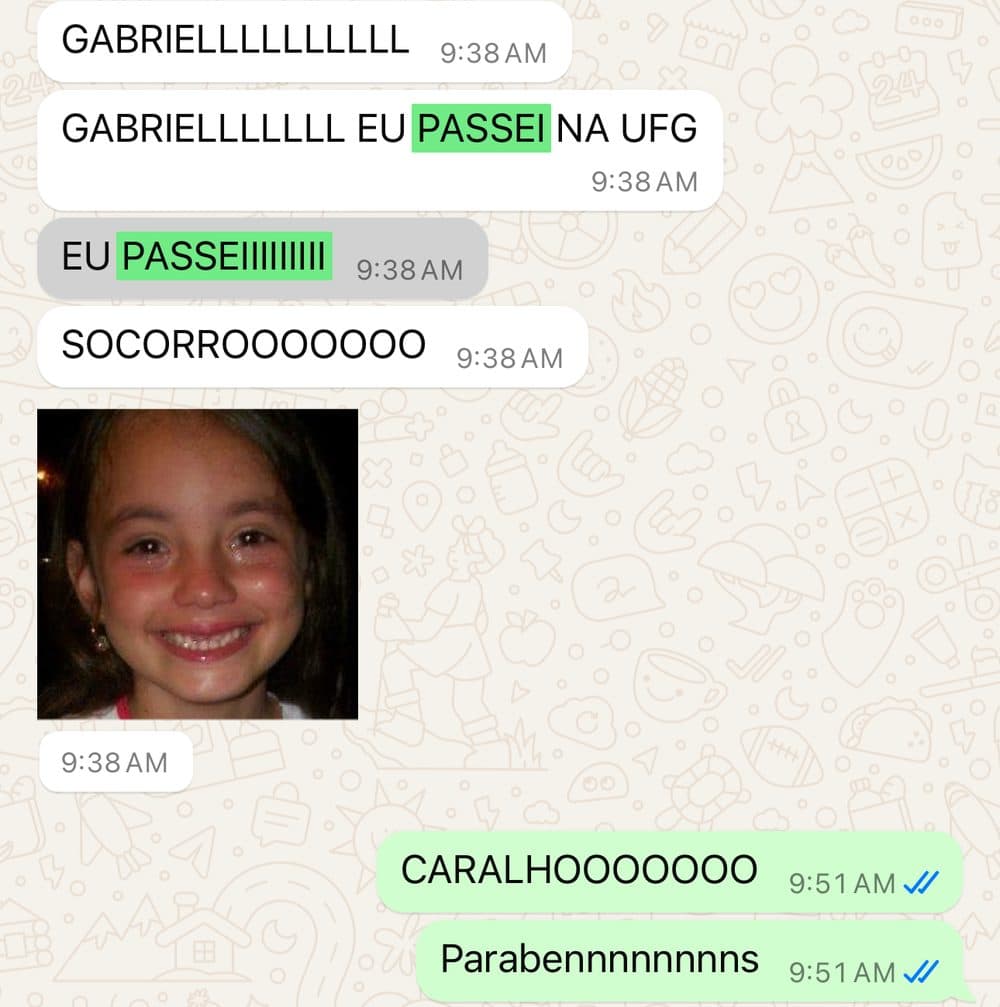 Aluna aprovada na UFG