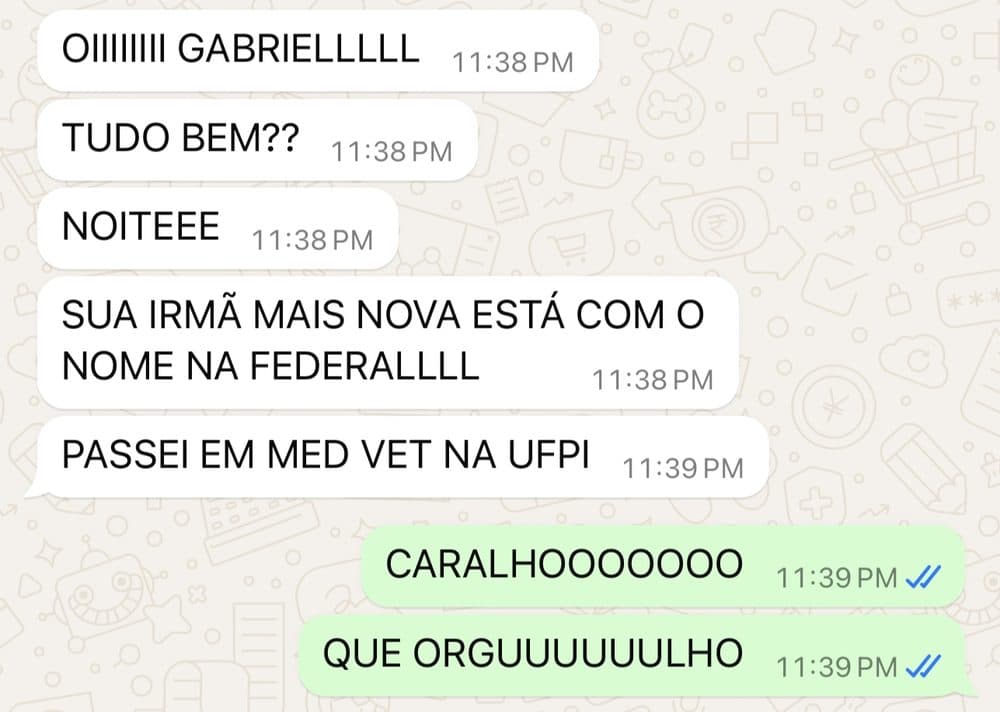 Aluna aprovada em Medicina Veterinária na UFPI